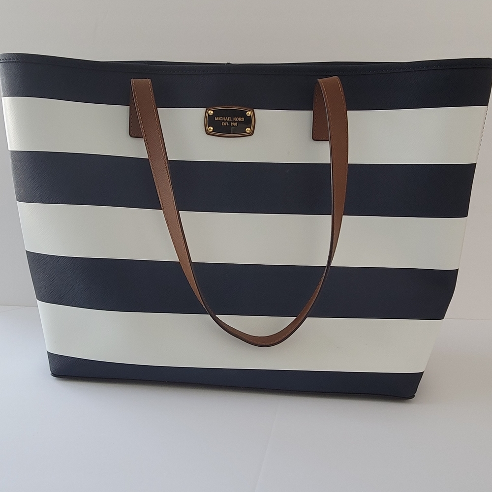 Michael Kors striped tote